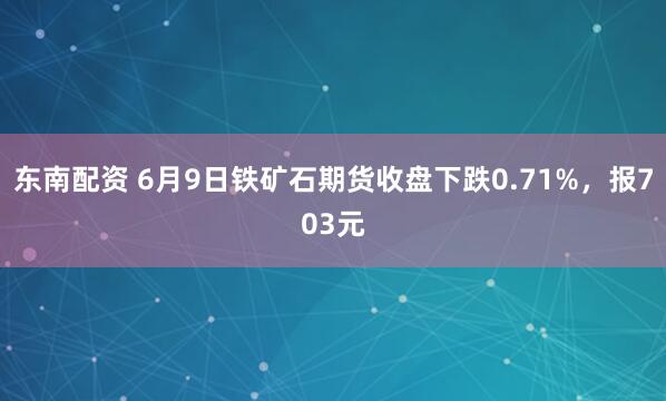 东南配资 6月9日铁矿石期货收盘下跌0.71%，报703元